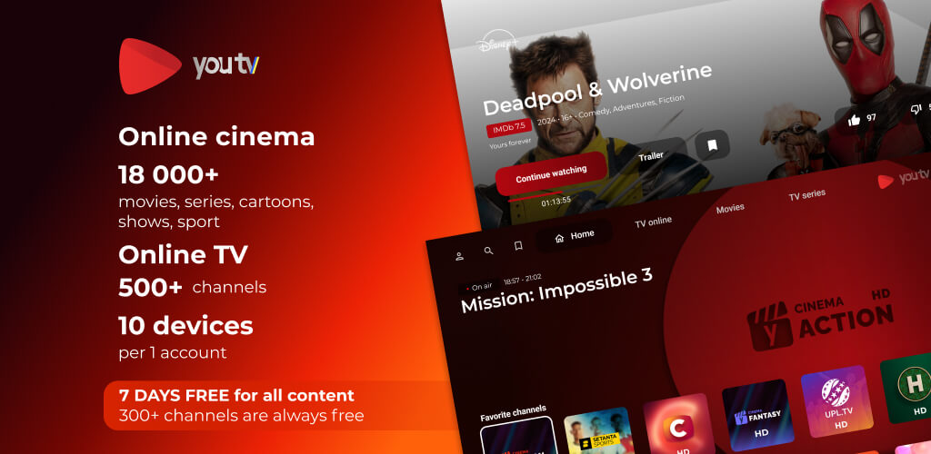 صورة youtv - ТБ, фільми, Android TV
