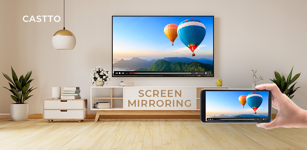 صورة انعكاس الشاشة على التلفزيون