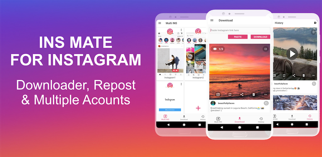 صورة تنزيل لإينستاجرام - إعادة نشر وحسابات متعددة